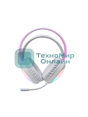 Гарнитура Marvo HG8959 Lumi 40 белый, проводная, 2×3.5 мм, микрофон с отключением, RGB-подсветка