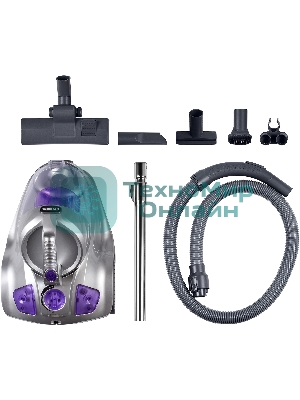 Пылесос Hyundai HYV-C4580 белый/сиреневый, 380/2400 Вт, уборка сухая, пылесборник контейнер 5 л