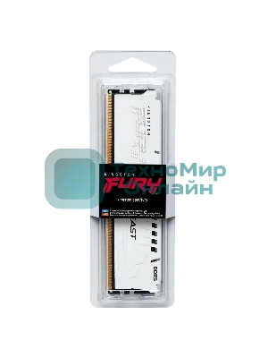 Оперативная память Kingston Fury Beast, DDR5, 16Gb (1x16Gb), 6000MHz, CL36, DIMM, с радиатором, белый