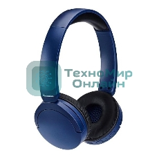 Беспроводные/проводные наушники Panasonic RB-HF630BG-A синий, накладные, Bluetooth + проводной, быстрая зарядка