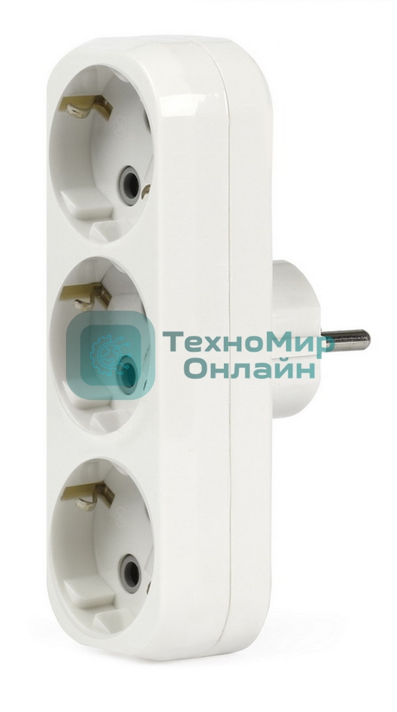 Тройник Smartbuy (SBE-16-A02-3z) 3 гнезда с заземлением плоский 16А 250B