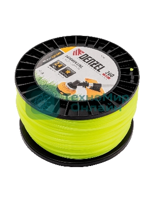 Леска для триммера Denzel звезда, 2,4мм х 260м, на DIN катушке FLEX CORD