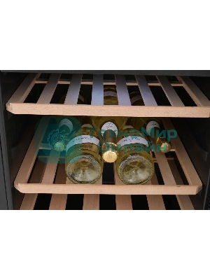 Винный шкаф ZÜGEL ZCWF521DB черный, 127 л, 2 отсека, 52 бут., класс A+