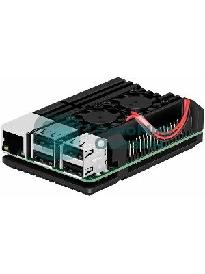 Корпус ACD RA503 Aluminum Case with Double Fans for Raspberry Pi 4B, черный