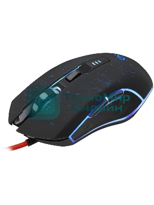 Мышь проводная Defender Draglen GM-907 черный, 7200 dpi, USB, кнопки - 6