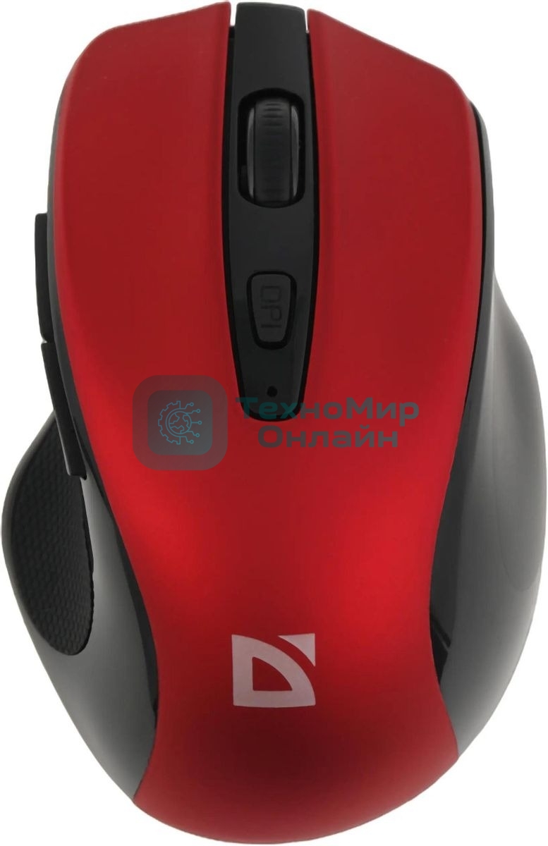 Мышь беспроводная Defender Prime MB-053 красный, 1600 dpi, радиоканал, USB, кнопки - 6