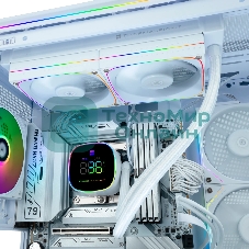 Система жидкостного охлаждения Thermalright Frozen Horizon 240 Digital (240мм, LED temp., White, ARGB/Fans: 2x120мм, 68.9CFM, 28.2dBA, 2000RPM/Pump height 53.2мм, Rad thickness 27мм/S: 1700, 1200, 1851, 115X, AM5, AM4)