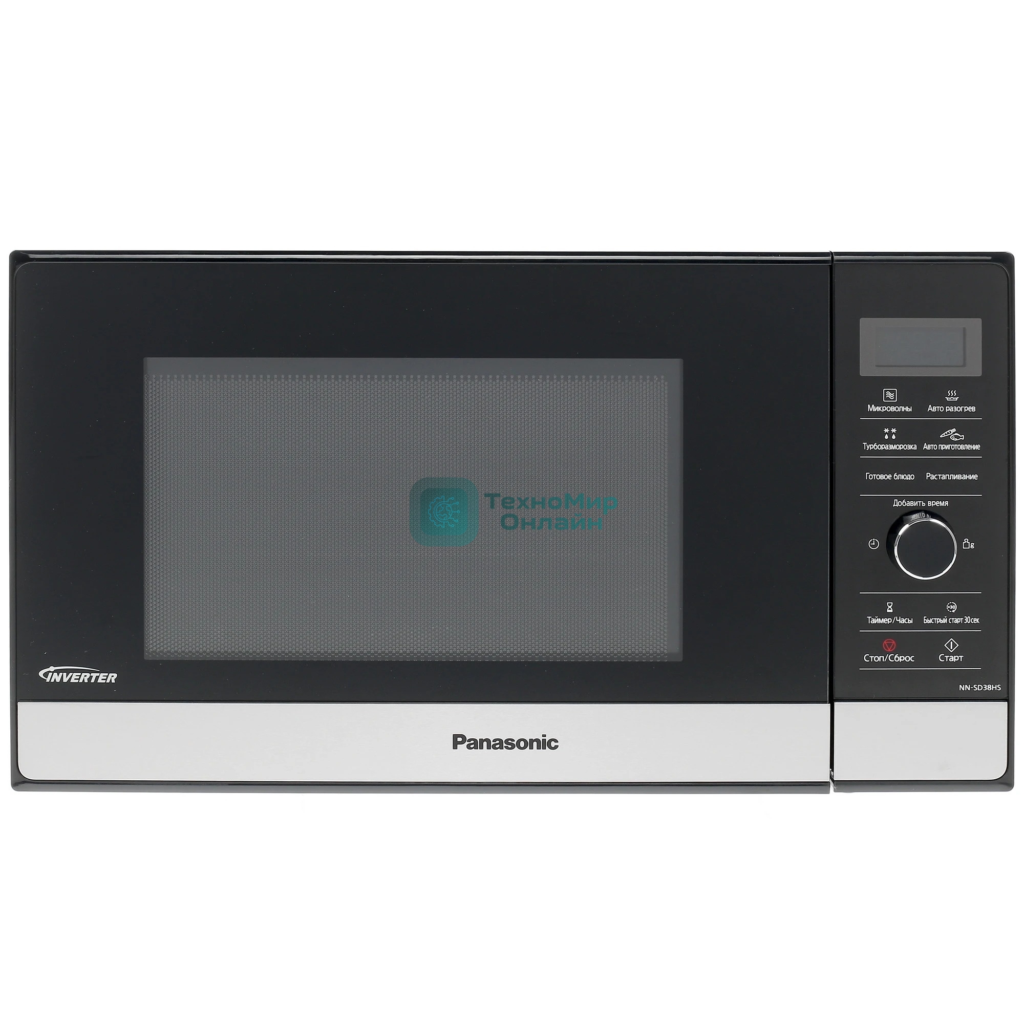 Микроволновая печь Panasonic NN-SD38HSZPE черный/серебристый, 23 л, 1000 Вт, переключатели - сенсор, поворотный механизм