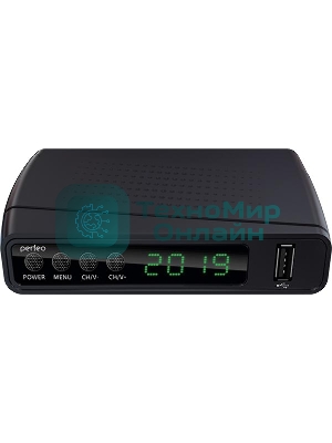Приставка для цифрового ТВ Perfeo STREAM черный, DVB-T2, DVB-T, DVB-C, HDMI, USB 2.0 х2