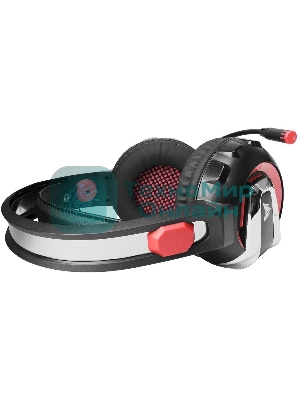 Гарнитура Crown CMGH-3000 чёрный/красный, проводная, подсветка