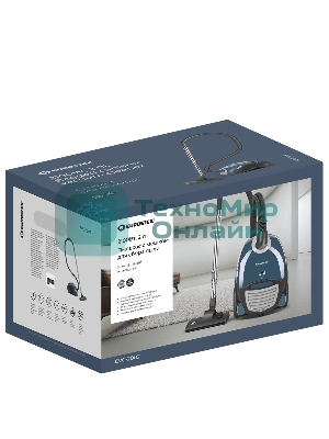 Пылесос Eurostek EVC-2002 синий, 400/2100 Вт, уборка сухая, пылесборник мешок 2 л