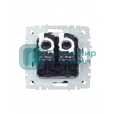 Розетка компьютерная двойная IEK BRITE РК10-2-БрГ RJ45 кат.5E графит