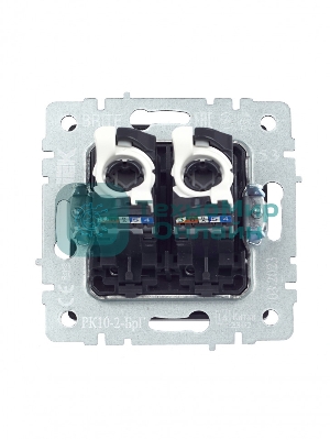 Розетка компьютерная двойная IEK BRITE РК10-2-БрГ RJ45 кат.5E графит