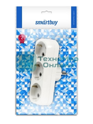 Тройник Smartbuy (SBE-16-A02-3z) 3 гнезда с заземлением плоский 16А 250B