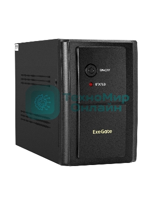 Источник бесперебойного питания ExeGate EX292607RUS SpecialPro UNB-2000.LED.AVR.1SH.2C13.RJ.USB 2000VA/1200W, LED, AVR,1*Schuko+2*C13, RJ45/11, USB, металлический корпус, черный