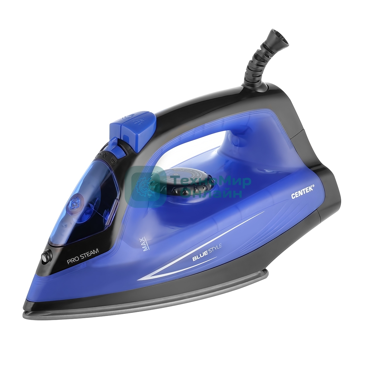 Утюг Centek CT-2360 синий/черный, 1600 Вт, 20 г/мин, 80 г/мин, 200 мл