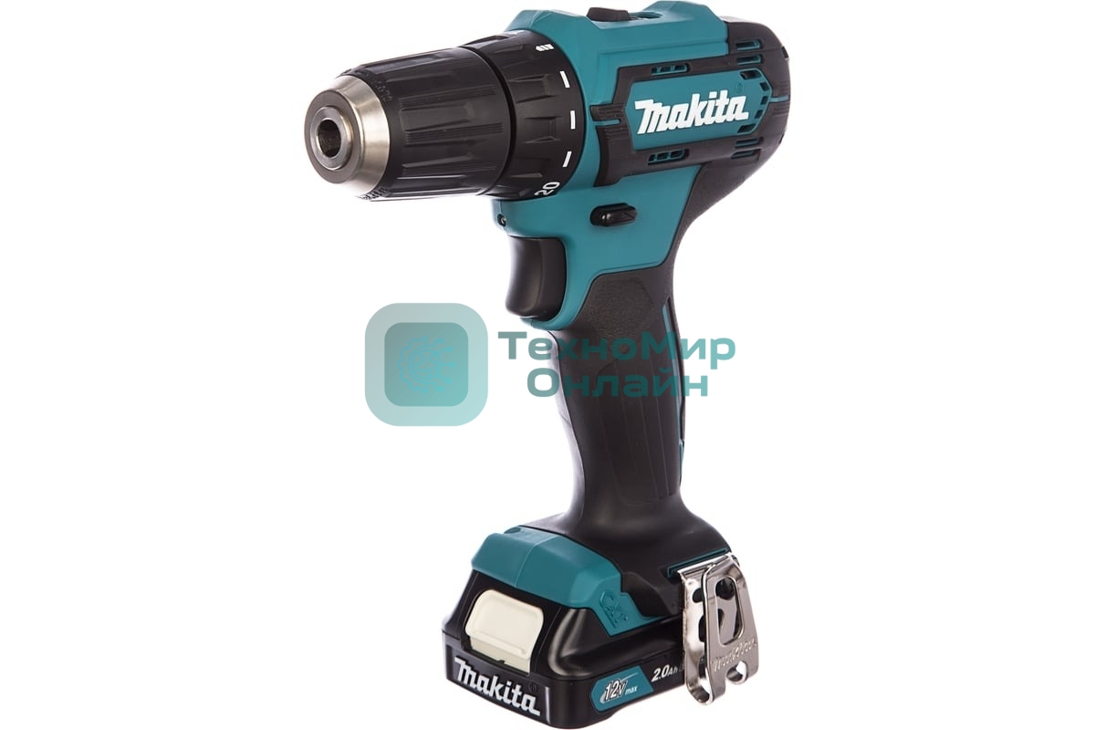 Дрель-шуруповерт Makita DF333DWAE, 12 В, 2 Ач, 30 Нм, щеточный