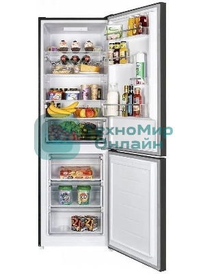 Холодильник Maunfeld MFF185SFSB черный мат. двухкамерный 211/104л морозилка снизу