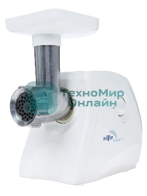 Мясорубка электрическая Ротор Альфа ЭМШ 35/250-2 белый, 1500 Вт, 0.6 кг/мин, защита от перегрузки, насадки - 4