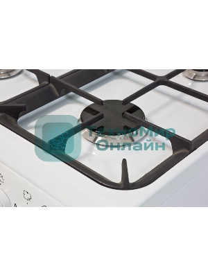 Плита газовая De Luxe 506040.01Г (КР) ЧР белый, конфорок 4 шт, духовка 60 л, 50 см x 85 см x 60 см