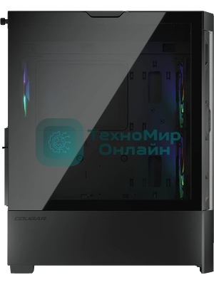 Компьютерный корпус Cougar Airface RGB Black, 2х140мм + 1x120мм ARGB Fan, ARGB Fan Hub, без БП, черный, ATX