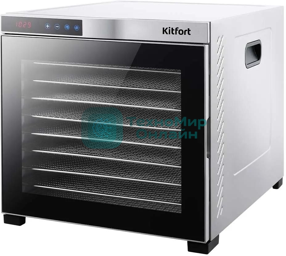 Сушилка для овощей и фруктов Kitfort КТ-1910 10под. 1000 Вт, нержавеющая сталь