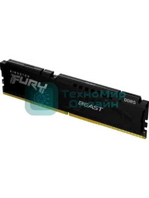 Оперативная память Kingston Fury Beast, DDR5, 32GB (1x32GB), 5600 MHz, CL40, с радиатором, чёрный