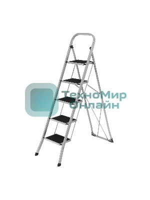 Стремянка стальная Сибртех, 5 широких ступеней 20х30 см с полимерным покрытием
