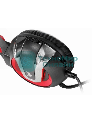 Гарнитура Crown CMGH-3000 чёрный/красный, проводная, подсветка