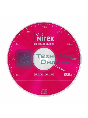 Диск CD-R Mirex 700 Mb, 52х, Maximum, Cake Box (50), (50/300)