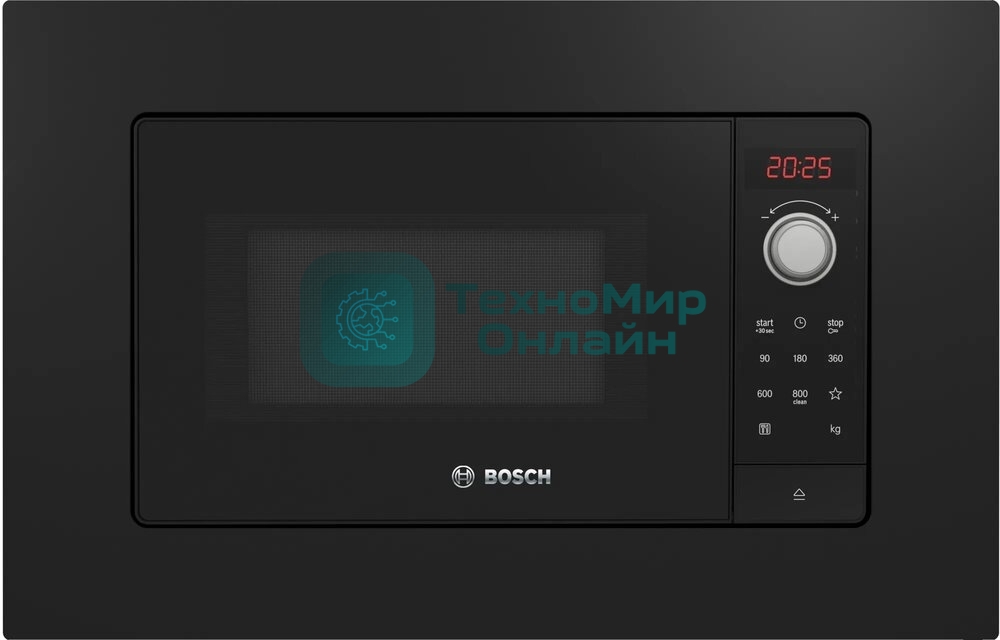 Встраиваемая микроволновая печь Bosch BFL623MB3 черный, 20 л, 800 Вт, переключатели - поворотный механизм/сенсор