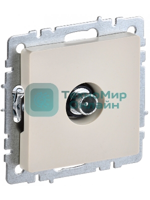Розетка телевизионная проходная IEK BRITE РТВ10-0-БрКр бежевый