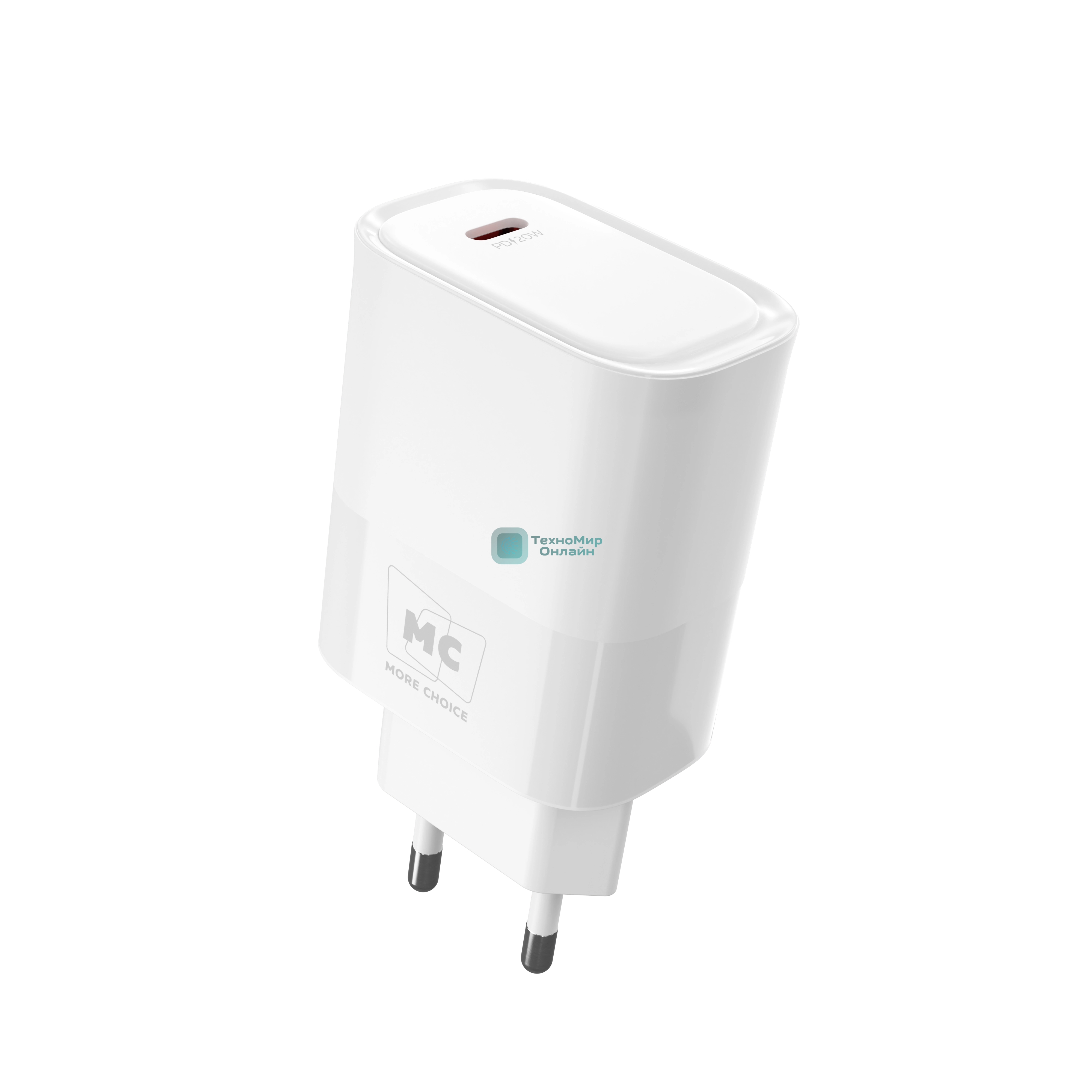 Сетевое зарядное устройство MORE CHOICE (4620202553508) NC67a СЗУ 1Type-C 3.0A PD 20W, белый