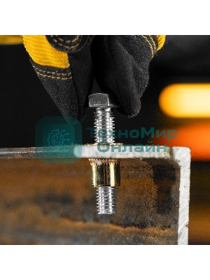 Заклепки резьбовые Denzel стальные, оцинкованные, М8, пластиковый кейс, 40 шт.