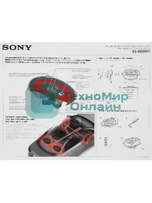 Колонки автомобильные Sony XS-XB6941 650Вт 89дБ 4Ом 16x23см (6x9дюйм) (ком.:2кол.) коаксиальные четырехполосные