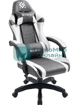 Кресло Defender Fortune серый, экокожа, 120 кг