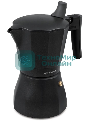 Кофеварка гейзерная Rondell Kafferro RDA-994, 0.45 л, алюминий, черный