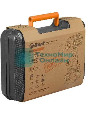 Гайковерт аккумуляторный Bort BSR-21U (2х4АЧ+ЗУ) 93418477 800 Нм, 0-2700 об/мин, акб Li-Ion, аккумуляторная система Makita 18V LXT 18 В, вес 1.4 кг