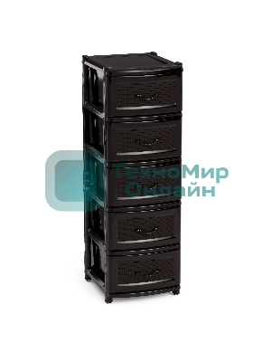 Комод Альтернатива М6498 Эконом, 5 секций, черный