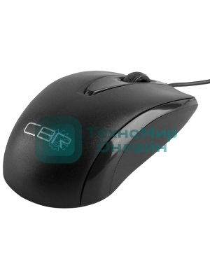 Мышь проводная CBR CM 124 черный, 1000 dpi, USB, кнопки - 3