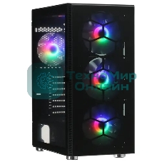 Компьютерный корпус Montech X3 GLASS, без БП, ATX 6x120мм 2xUSB 3.0 1xUSB3.1 audio bott PSU, черный