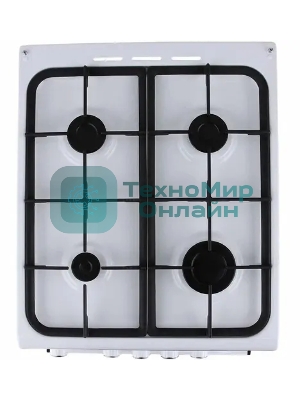 Плита газовая De Luxe 506040.24Г ЧР белый, конфорок 4 шт, духовка 54 л, 50 см x 85 см x 60 см