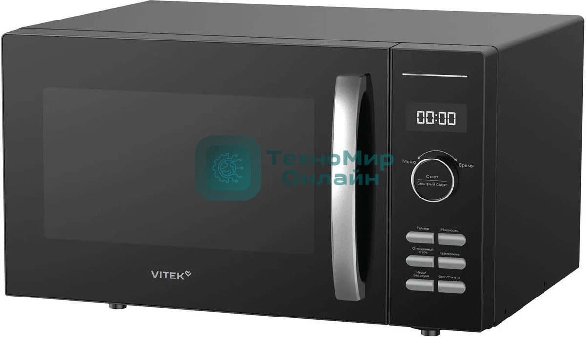Микроволновая печь Vitek VT-MW1425 черный, 25 л, 900 Вт, переключатели - кнопки, поворотные переключатели
