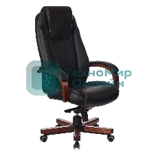 Кресло Бюрократ T-9923WALNUT/BLACK черный, кожа