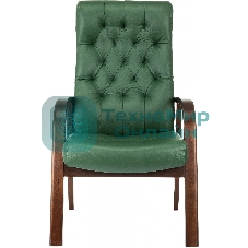 Кресло Бюрократ T-9928WALNUT-CF зеленый, кожа