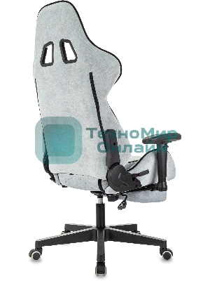 Кресло игровое Zombie Drift/F серо-голубой/черный, крестов. пластик, подст. для ног