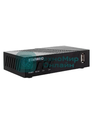 Приставка для цифрового ТВ Starwind CT-140 черный, DVB-T2, DVB-T, DVB-C, HDMI, USB 2.0 х2