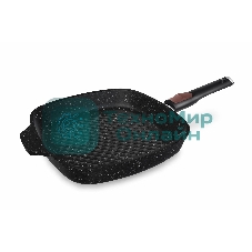 Сковорода-гриль квадратная 28 литая Индукция Гранит с/р