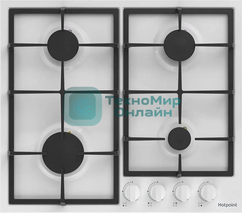 Газовая варочная панель Hotpoint HGMT 642 WH, независимая, белый
