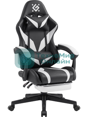 Кресло Defender Aspect черный, экокожа, 120 кг, подставка для ног, механизм качания